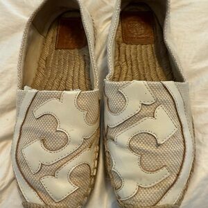 Tory Burch Cream Espadrille Shoes